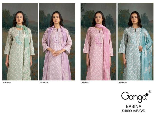 Ganga babina 4890 hand work heavy dress materials at wholesale price